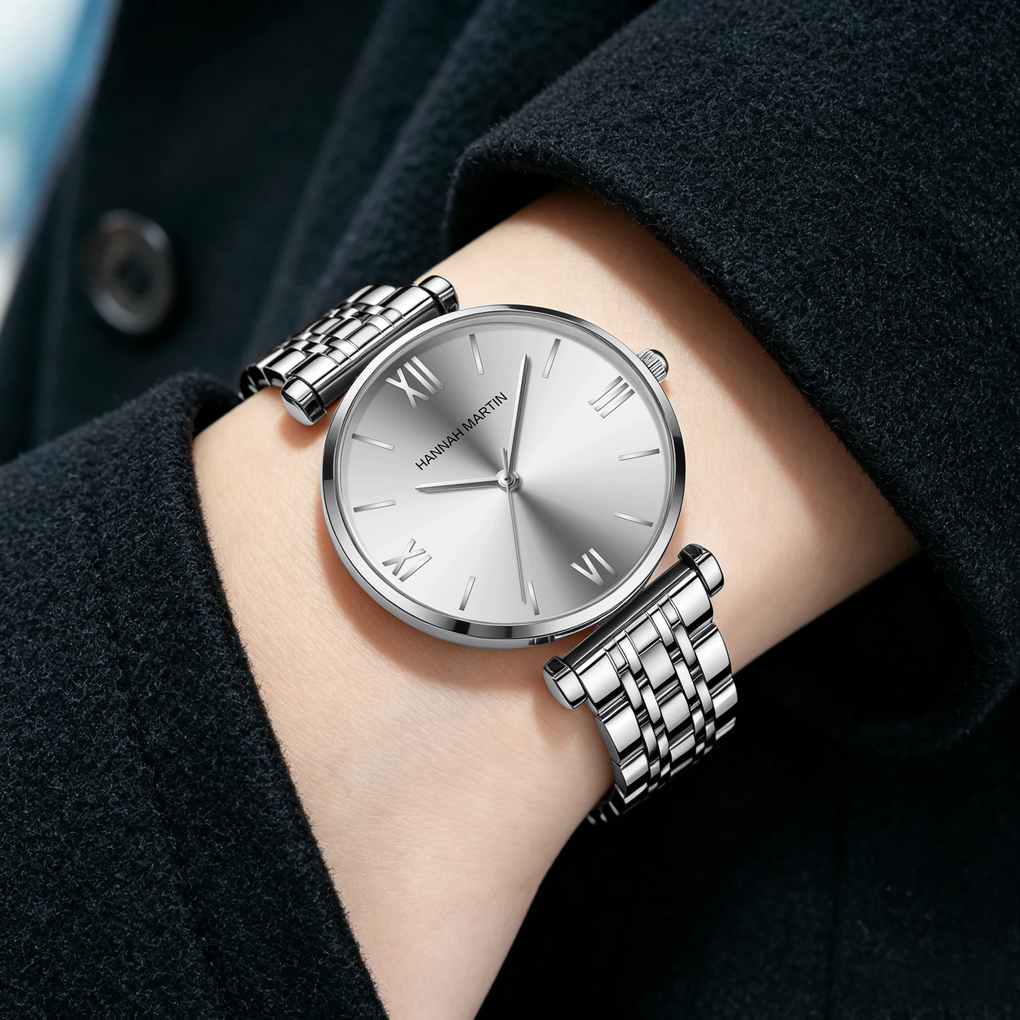Luxury Rose Gold Stainless Steel Quartz Watch